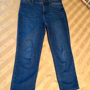 Talbots Classic‎ Blue Denim Jeans Straight Crop Size 10